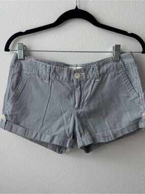 Aeropostale Women’s Blue & White Pinstripe Cotton Shorts